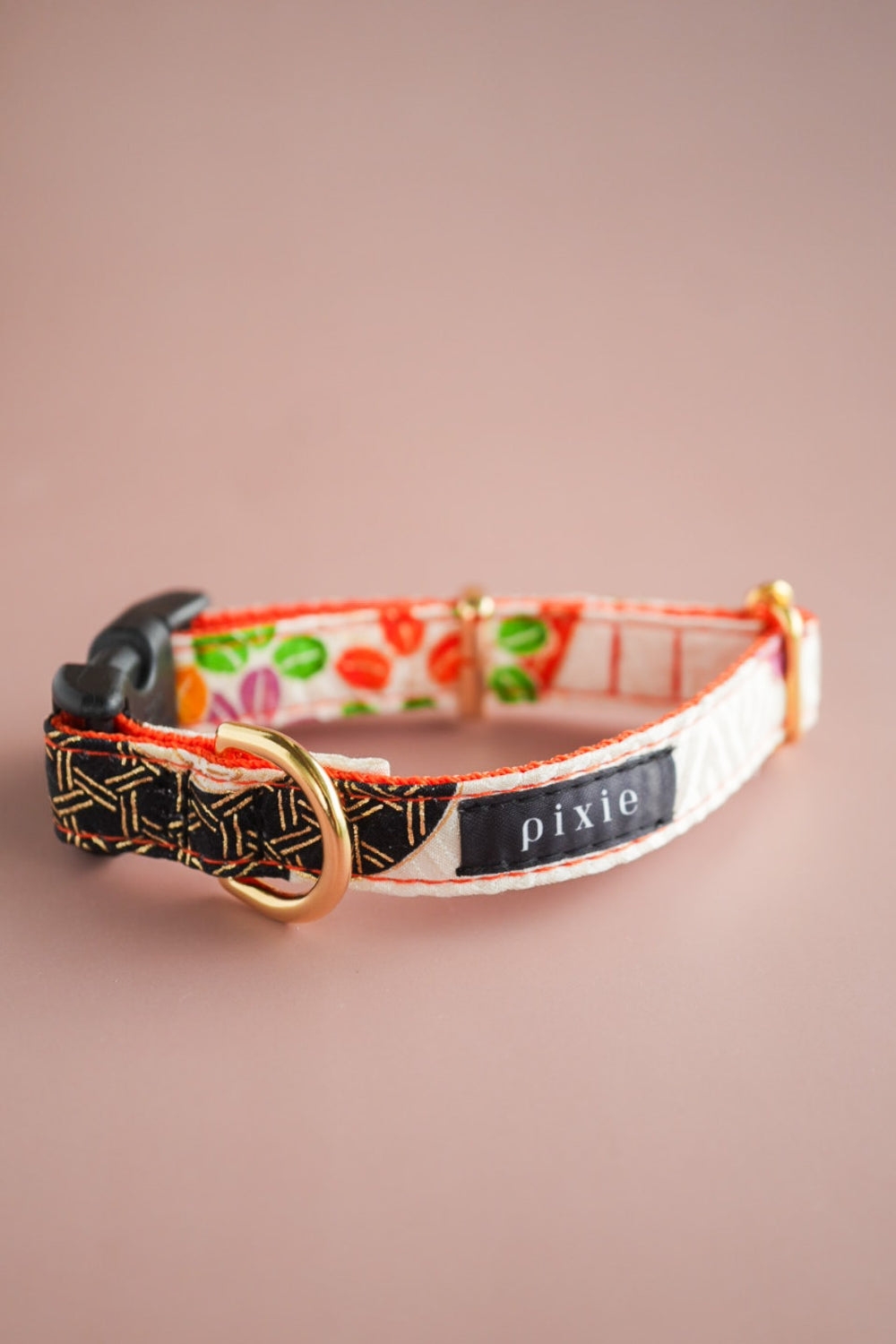 【小型犬専用】KIMONO 首輪 / オレンジ