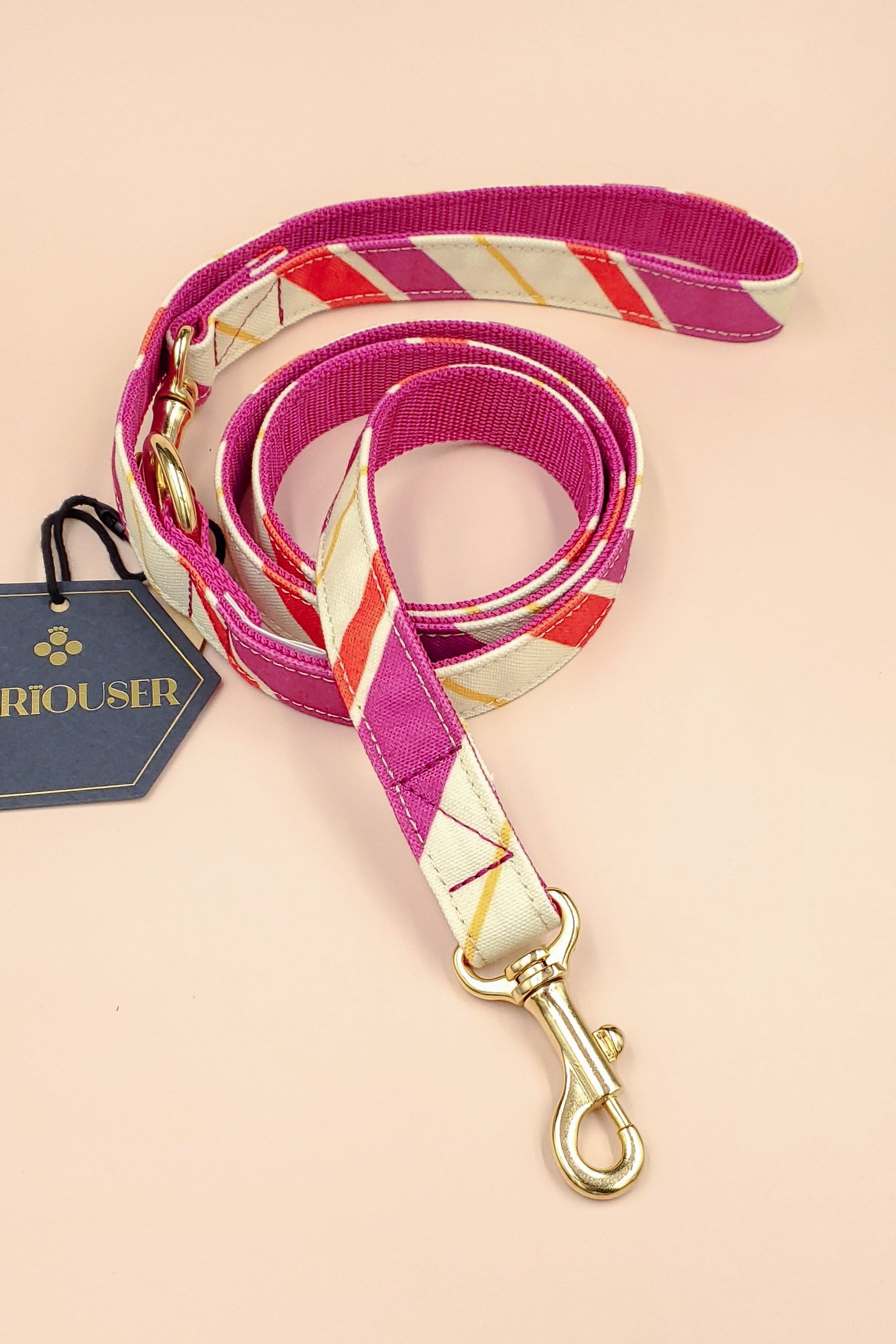 RANDOM STRIPE LEASH / PINK