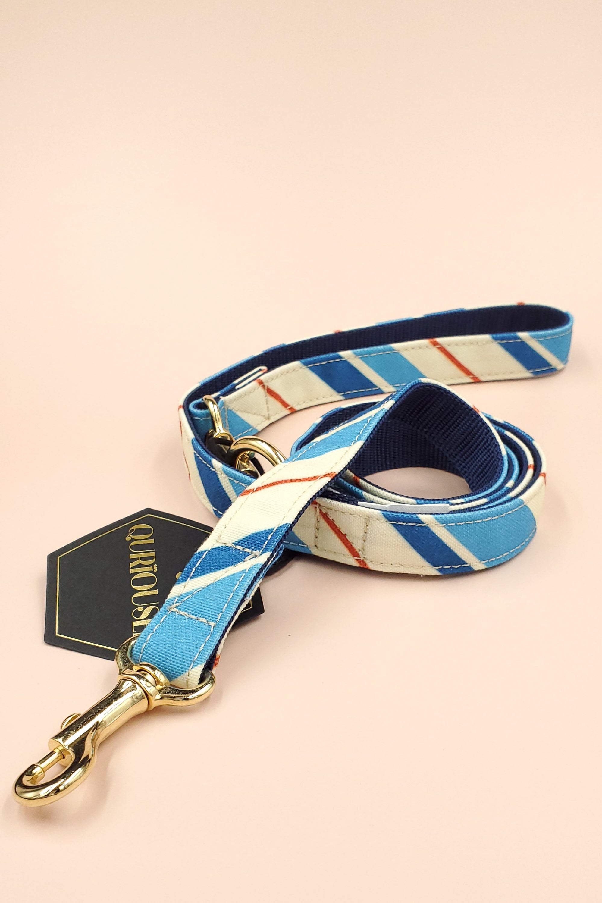 RANDOM STRIPE LEASH / BLUE