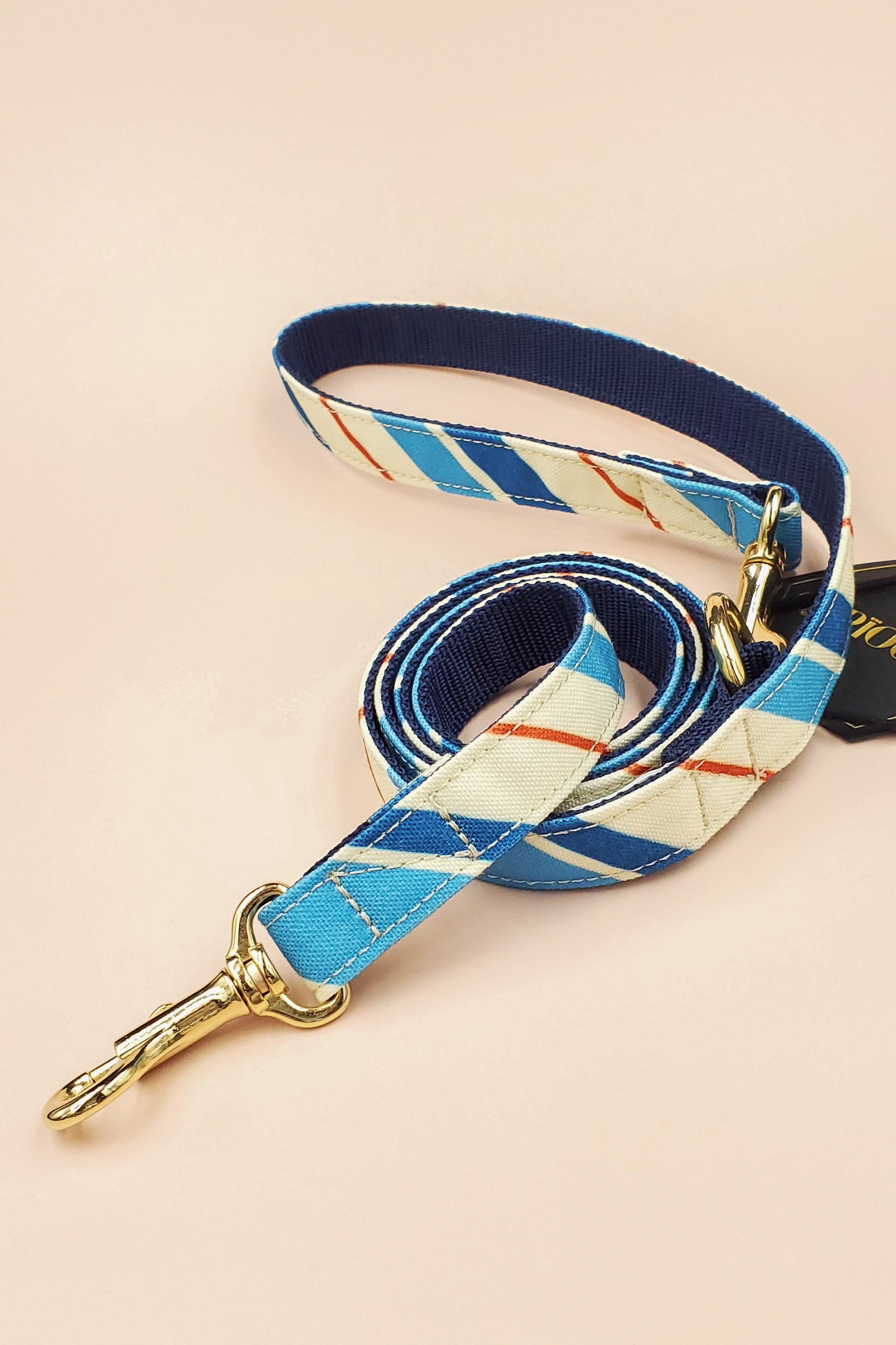 RANDOM STRIPE LEASH / BLUE