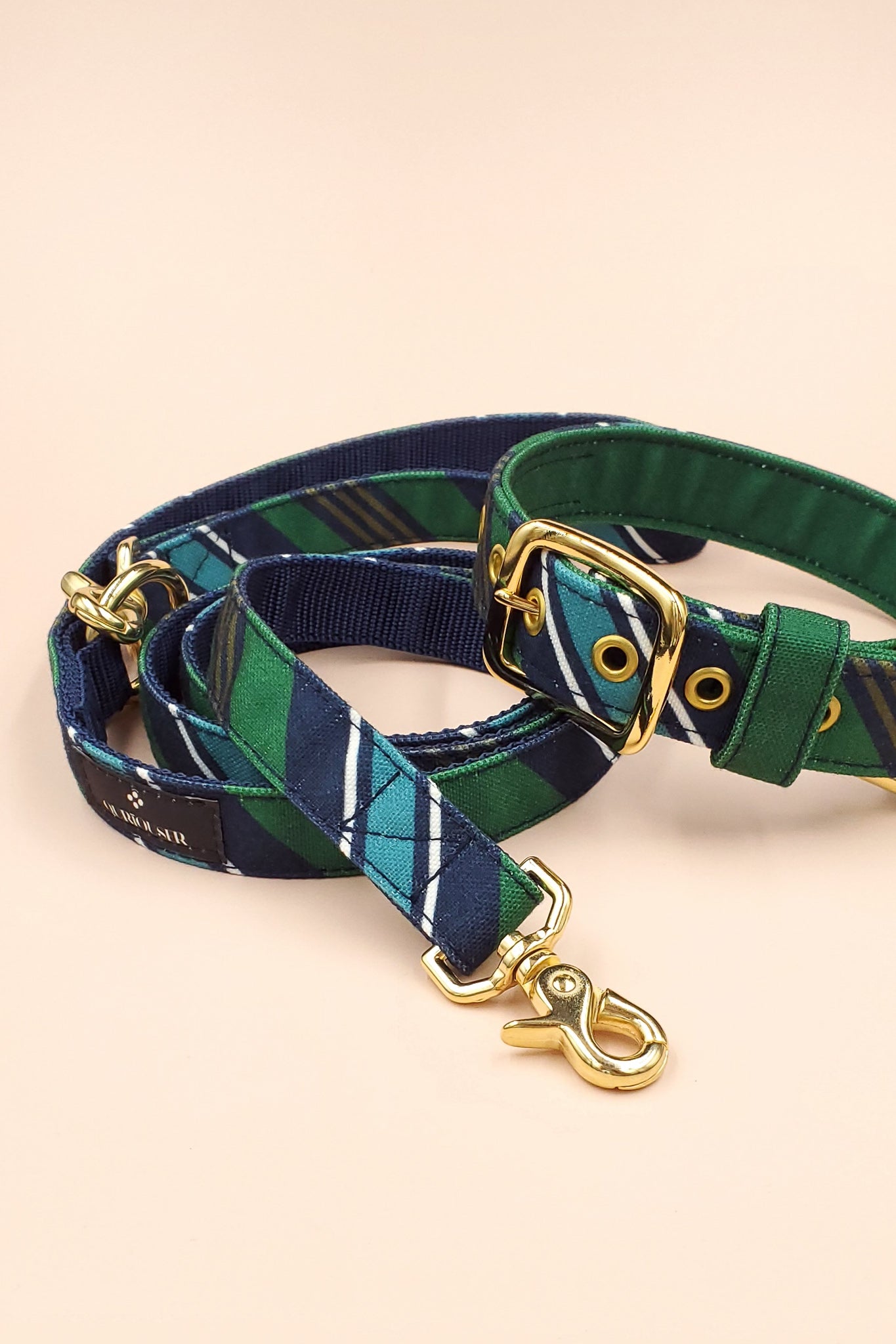 RANDOM STRIPE LEASH / GREEN