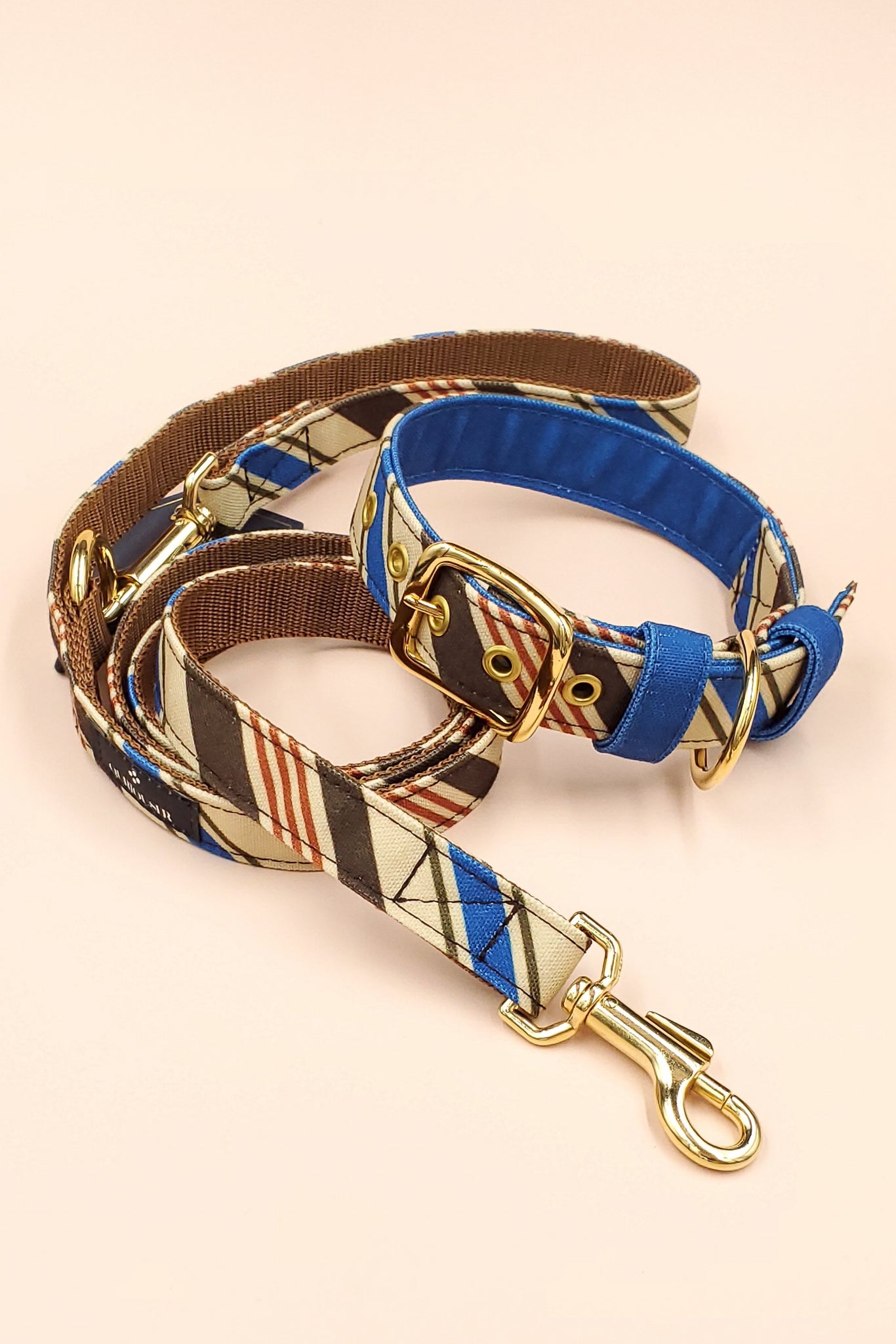 RANDOM STRIPE LEASH / BEIGE