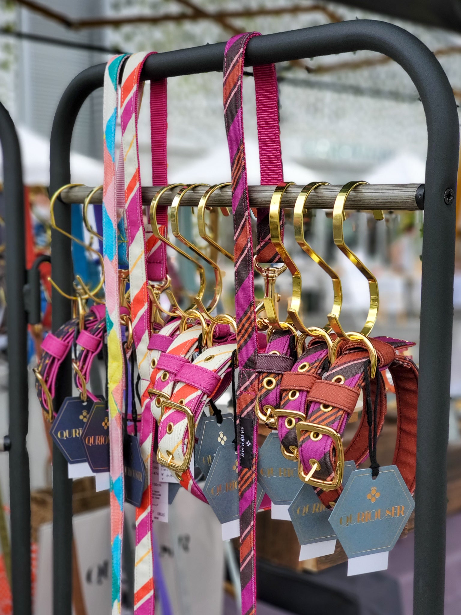 RANDOM STRIPE LEASH / CHOCO PINK