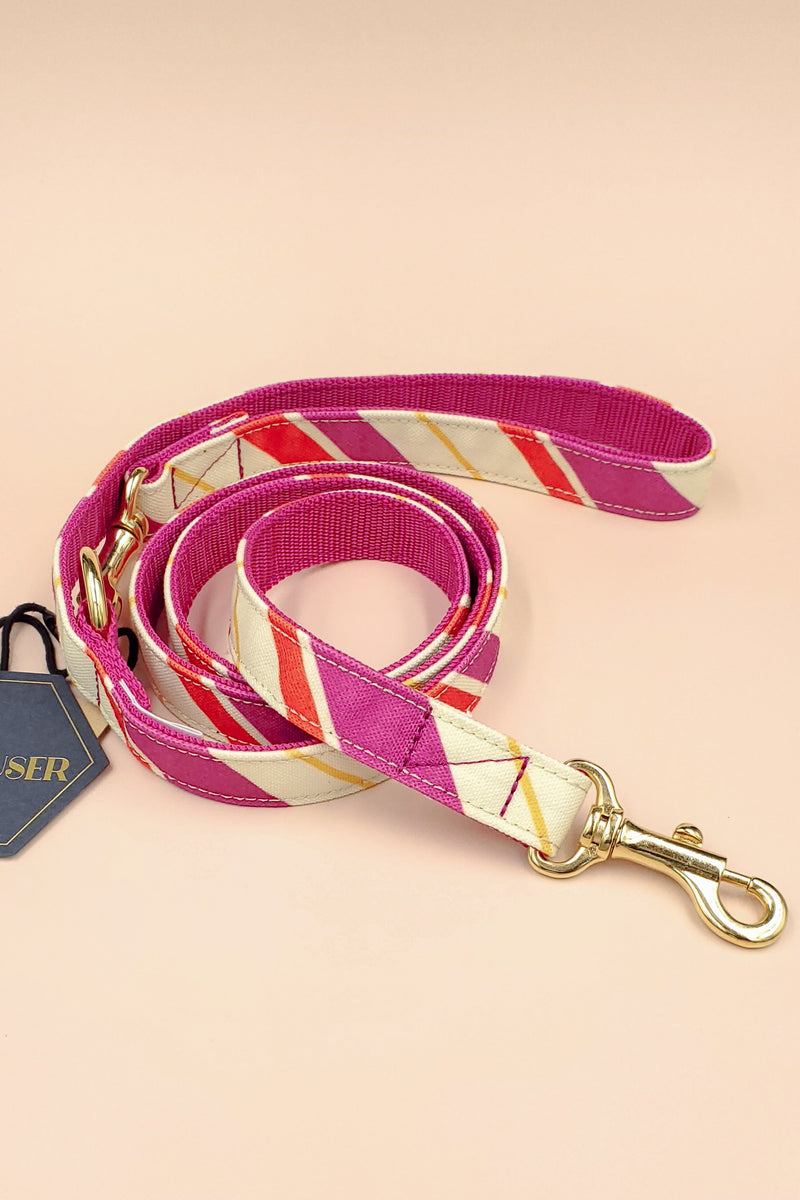 RANDOM STRIPE LEASH / PINK